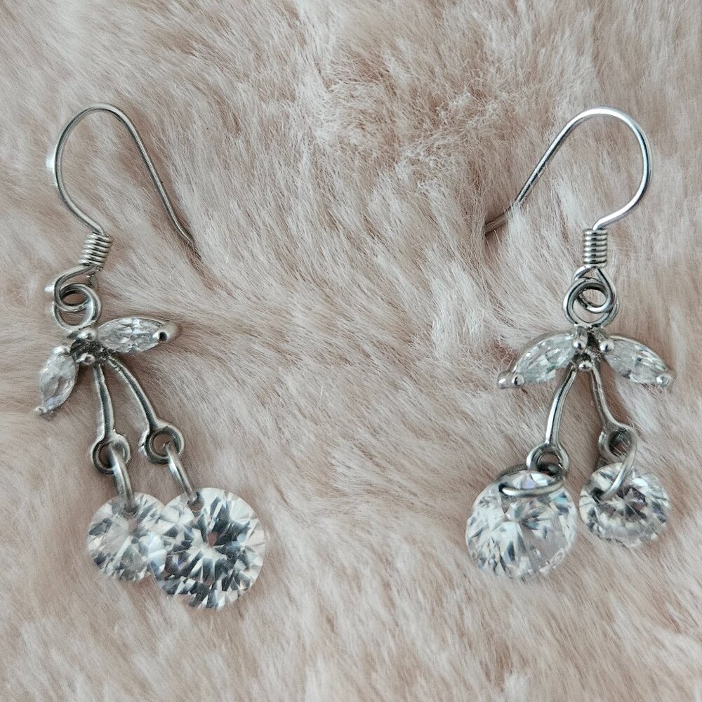Sparkling Cherry Crystal Earrnings